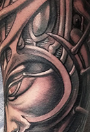 biomechanical face , alien style