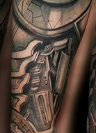 biomechanical tattoo ,outer side